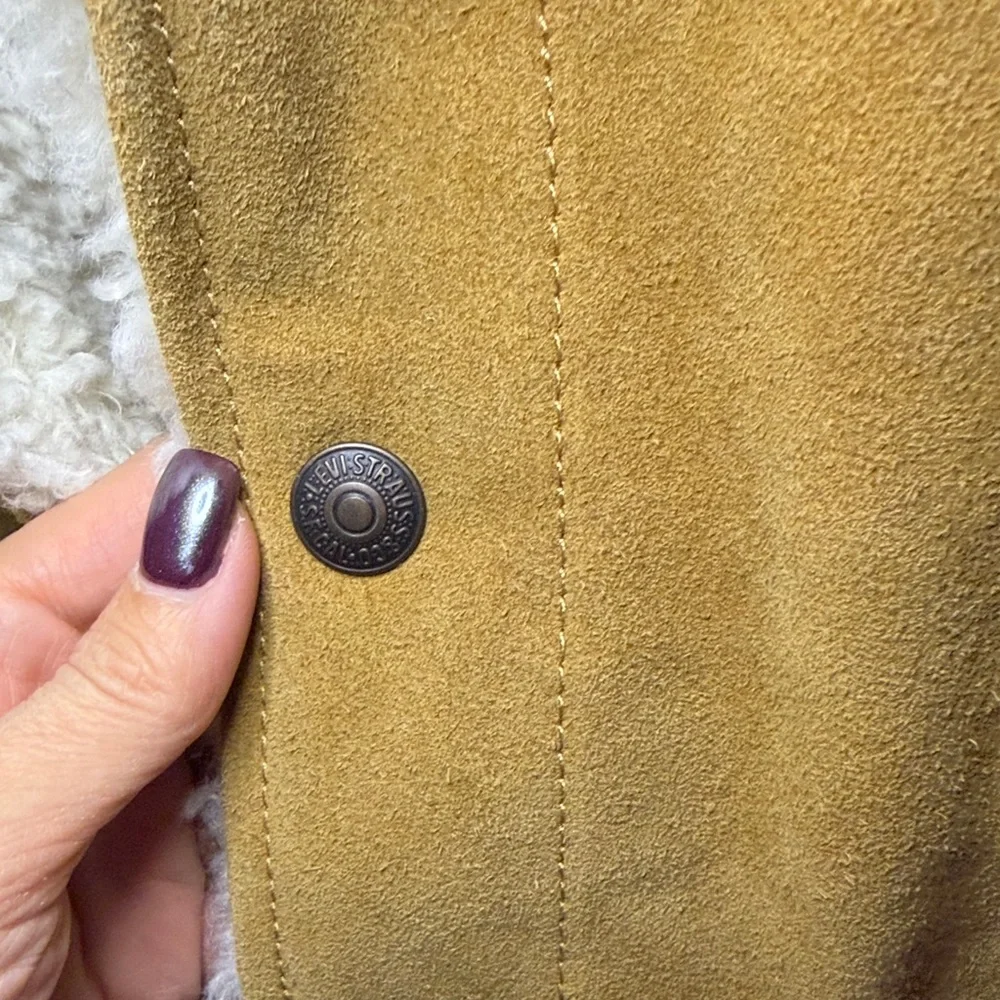Levi's Tan Western Suede Trucker Jacket Large NWT - Picture 4 of 4